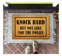 EAEQKOUC 3d Knock Hard But Not Like You The Police Non-Slip Floor Mat - Indoor and Outdoor Absorbent Foot Mat Suitable for Home Decoration-60x90cm
