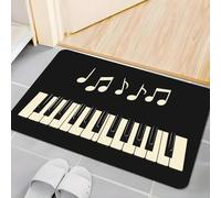 EAEQKOUC 3d piano keys and musical notes pattern floor mat, polyester fabric, machine washable, suitable for bedroom and living room