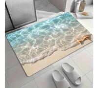 EAEQKOUC 3d romantic beach star pattern floor mat, polyester fabric, machine washable, suitable for bedroom living room decoration
