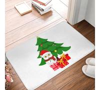 EAEQKOUC 3D Snow Owl with Hat and a mas Tree Anti-slip Doormat Floor Mat Rug for Kitchen Entrance Home Balcony Footpad Mats-40x60cm