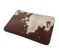 EAEQKOUC 3D Stylish Cow Fur Cowhide Texture Cow Skin Print Pattern Non-slip Doormat Floor Mat Carpet Rug for Kitchen Entrance Footpad Mats-60x90cm