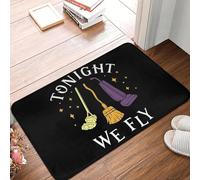 EAEQKOUC 3D Tonight We Fly Sisters Halloween Hocus Pocus Anti-slip Doormat Floor Mat Carpet Rug for Kitchen Entrance Home Footpad Mats-40x60cm