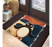 EAEQKOUC Door Mat 3D Penguin - Machine Washable Non-Slip Rubber Backing, Lightweight Polyester Bath Mat with Vibrant Cartoon Christmas decorations
