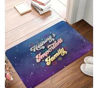 EAEQKOUC Door Mat 3D Polyester with Non-Slip Backing - Machine Washable Bathroom Mats, Nothing More Important Than Family Graphic Christmas decorations