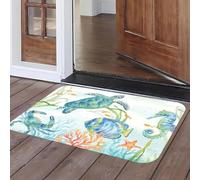 EAEQKOUC Undersea world floor mats Waterproof and non-slip door mats Wear-resistant and durable welcome floor mats suitable for bathrooms 3D-40x60cm
