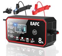 EAFC 12V 8A Smart Car Battery Charger, Pulse Repair Battery Charger & Maintainer with LCD Display, 6 Charging Modes, Auto Stop, Trickle Charger for AGM, EFB, GEL, WET, Lead Acid & LiFePO4 Batteries