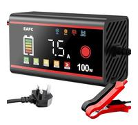 EAFC 15A Car Battery Charger 12V, 100W Smart Fast Battery Charger with Pulse Repair Mode, Color display, Auto Shut-Off, for Car, Van, Motorcycle, AGM, GEL, EFB, Wet, SLA & LiFePO4 Batteries