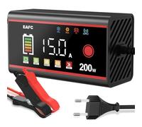 EAFC 15A Car Charger, 12V Car Battery Charger, for AGM/EFB/LiFePO4 | Car battery charger, colour LCD display, intelligent charging, surge protection
