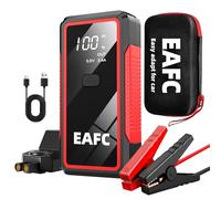 EAFC 3000A Jump Starter Power Bank 12V Car Battery Booster - Portable Starter for Cars, Trucks, Motorcycles - With LCD Display, LED Lamp, Smart Cable & USB-C - Ideal for Winter, Travel & Emergencies