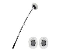 EAFC Car Wash Brush with Telescopic Extension Pole, Car Cleaning Brush 55.9”Curved Car Wash Brush Mop Cleaning Tool for Washing Detailing Cars Truck, SUV, RV, Trailer (white)
