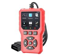 EAFCar Wired Car OBD2 Scanner,Plug and Play Code Reader, Engine Fault Code Reader Scanner CAN Diagnostic Scan Tool with Live Data Stream, Code Reader and Battery Test, Black and Red