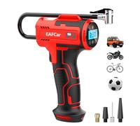 EAFCSZ Car Tyre Inflator Air Compressor, Portable Cordless Tyre Pump, 150psi Handheld Car Tyre Pump with LED Light, USB Rechargeable Battery, 3 Nozzle for Car, Motorcycle, Bike, Ball