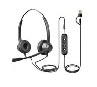 EAGATON X1 Wired Headset for Office, Noise Cancelling Communication Headset with Microphone, Mono/Dual Lightweight Design for Call Center, Reception, Remote Work & Students