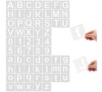 Eage Alphabet Letter Stencils 2.5 inches, 62 Pcs Reusable Plastic Letter Number Templates, Art Craft Stencils for Wood, Wall, Fabric, Rock, Chalkboard, Signage