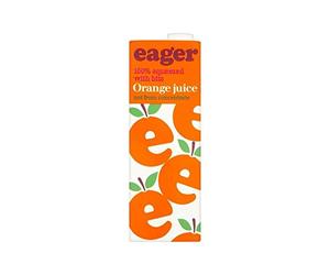 Eager Orange Juice with Bits Not from Concentrate 1L (Pack of 2)