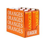 Eager Smooth Orange Juice 100% Squeezed, Refreshing Fruit Drink, No Bits, NFC Not From Concentrate, 1 Litre (Pack of 8)