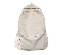 Eagerrich Kawaii Backpack Aesthetic Backpacks with Cute Pin, Beige, Rucksack Backpacks