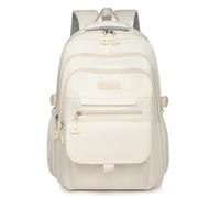 Eagerrich School Cute Aesthetic Backpack Girls Backpack for Students Kids Teen Girls Large Capacity Bookbags College Backpack, White