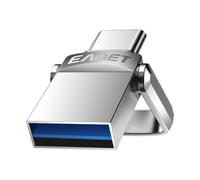 EAGET USB Flash Drive 256GB, Dual USB 3.2 Gen 1 USB-A & USB-C, 150MB/s Swivel Metal Thumb Drive, Memory Stick for iPhone 15/16, Android, Tablet, Laptop, Mac (256GB)