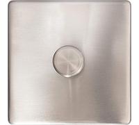 EAGLE 1 Gang 1 Way LED Dimmer Screwless Plate with Brushed Chrome Finish