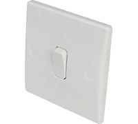 EAGLE 1 Way 1 Gang Light Switch Curved Edge 10A
