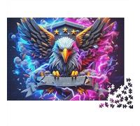 Eagle 1000 Piece Puzzles Colorful Neon Thunder Eagle Home Decoration Educational Game for Men And Women Challenging Jigsaw Jigsaw Puzzles for Adults 38x26cm/1000pcs