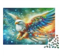 Eagle 1000 Pieces Jigsaw Puzzles for Adults & Children, Recycled Cardboard, Non-Reflective, Christmas Themed Eagle, Stress Relief Fun, Great Gift Idea for Home Decor 52x38cm/1000pcs