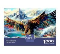 Eagle 1000 Pieces Precise Interlocking Winter Eagle Jigsaw for Teens Digital Detox Travel Friendly Puzzle Stay at Home Fun 38x26cm/1000pcs