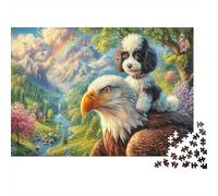 Eagle 1000Piece JigsawPuzzlesPuppy Eagle Rainbow ForAdult Colourful Brainteasing Age12+byth EducationalGame Uncover The Puzzle 52x38cm/1000pcs