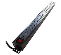 Eagle 12-Way UK Vertical Socket 19" PDU with Surge Protection to UK Plug 2m Lead