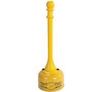 Eagle 1202 Galvanized Steel Poly Tube Cigarette Butt Receptacle, 2-1/2 gallon Capacity, 35" Height, 11" Diameter, Yellow
