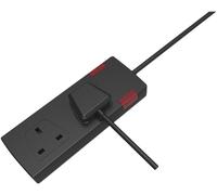 Eagle 2 Gang Extension Lead with Neon Indicator 5 Metre (Black)