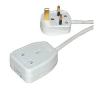 Eagle 2 m 1 Gang Extension with Lead Fitted and 13 A UK Plug Hanging Bag - White