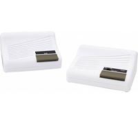 Eagle 2 Station Intercom with Call Chime & Speaker - 20m Cable - White | Powered by 4 x C batteries, with the units wired together for reliable operation without a mains power supply.