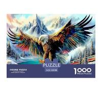 Eagle (22)_4 1000 PCS Recycled Cardboard Sheets Winter Mountain Eagle & Train Jigsaws Adults Creativity Anxiety Reducer Wall Decoration Great Gift Idea 52x38cm/1000pcs