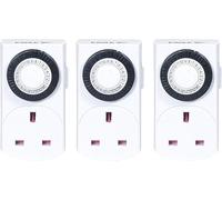 Eagle 24 Hour Segment Energy Saving Plug in 230V 13A Timer Switch, Easy to Use and Programme For Security, Festive and Everyday Use (pack of 3)