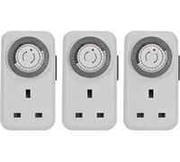 Eagle 3 Pack 24 Hour Segment Energy Saving Plug in 230V 13A Timer Switch, Easy to Use and Programme For Security, Festive and Everyday Use