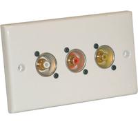 Eagle 3 X Phono Sockets Twin Wall Plate With Three Phono Sockets And A Twin Section Wall Plate Forming The Connection Panel