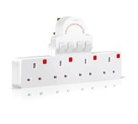 Eagle 4 Outlet Adaptor Socket Block With Surge and Spike Safety Protection, Individual Switches With Neon Power On/Off Indicators For Home, Shop, Office