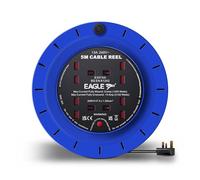 Eagle 4 x UK Socket Extension Reel with Cassette Type Holder, Restable Thermal Safety Cut Out Protection, Easy Hold Handle, Winding Handle, UK Plug. Extending Extension Lead 13 Amps 5m