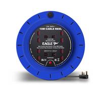 Eagle 4 x UK Socket Extension Reel with Cassette Type Holder, Restable Thermal Safety Cut Out Protection, Easy Hold Handle, Winding Handle, UK Plug. Extending Extension Lead 13 Amps 10m