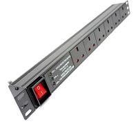 Eagle 6-Way UK Horizontal Socket 19" PDU with 3 Way Surge Protection to UK Plug