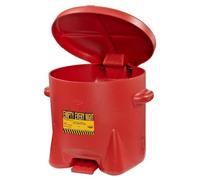 Eagle 935-FL Oily Waste Polyethylene Safety Can with Foot Lever, 10 Gallon Capacity, Red