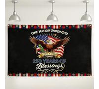 Eagle America Flag Backdrop, Patriotic Vintage Rustic Party Decorations, Black Red Blue Photography Background for Independence Day Celebration 71x43 Inch