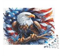 Eagle American Flag 1000 Piece Jigsaw Puzzles for Adults Featuring Artistic Design Jigsaws for Adults As A Mind Relaxation Puzzle for Holiday Activity 38x26cm/1000pcs
