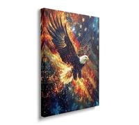 Eagle American Flag Canvas Wall Art Patriotic Pictures Art Painting Military Prints Eagle Modern Artwork for Bathroom Living Room Bedroom Office Framed Wall Decor 12"x16"