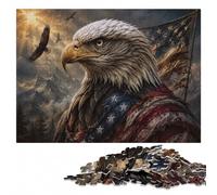 Eagle American Flag Detailed Wooden Jigsaw Puzzle 500 Pieces for Adults | Adult Jigsaw Puzzle - quiet evening activity in spare time.