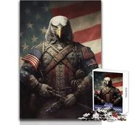 Eagle American Flag Jigsaw for Adults 1000 Pieces Focus Building Educational Activity for Festive Occasions Size 50x75cm