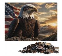 Eagle American Flag Wooden Adult Jigsaw Puzzle 500 Pieces | Adult Puzzle: image-based sorting for steady puzzle progress at home.