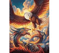 Eagle And Dragon Yin-Yang Art 500 Piece Jigsaw Puzzle for All Ages Wildlife Plant Jigsaw Thoughtful Graduation Gift Family Activity Colourful Design Home Decor Accent 500 PCS